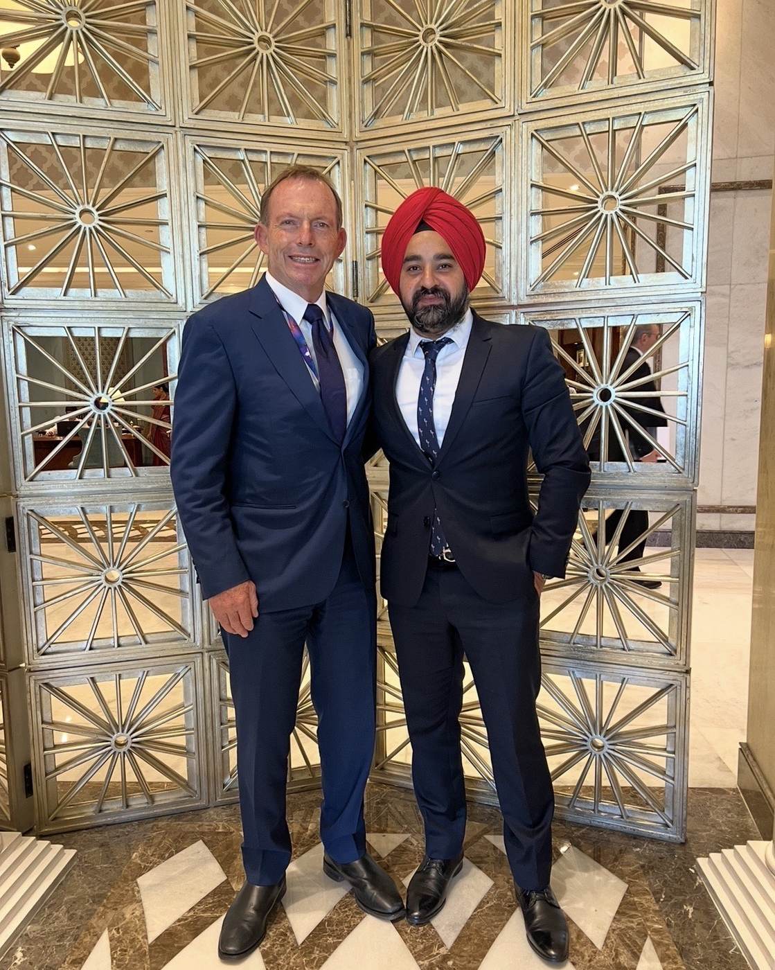 Raj Pahwa with former Australian Prime Minister Tony Abbott